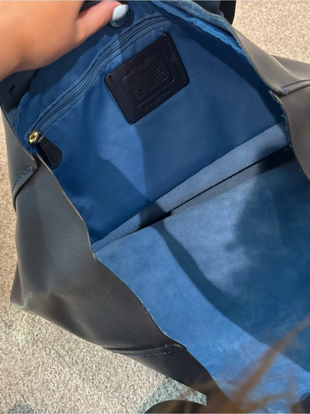 Coach Black Pebbled Leather Carryall Tote with Gold Logo